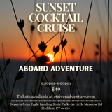 Sunset Cocktail Cruise on Adventure Riverboat, Friday July 18, 2025 @ 6:15pm