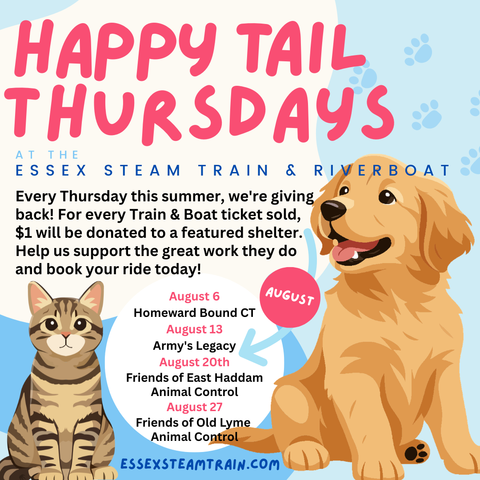 Thursday August 13, 2026 Steam Train AND Steam Train & Riverboat Excursions